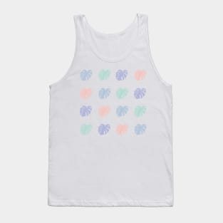 Pastel Monstera Deliciosa Leaves Tank Top